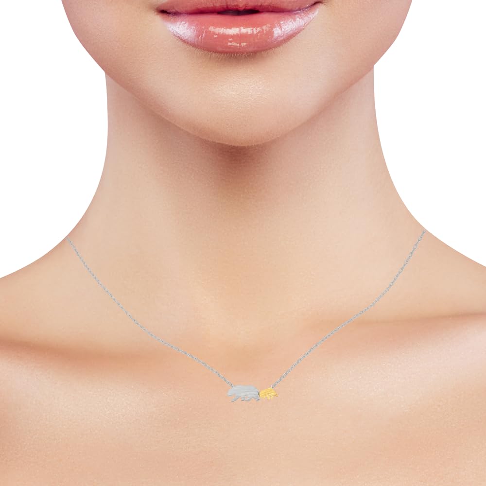 MUSTHAVE Mama Bear 18K Gold Plated Necklace With Message Card, Two Tone Yellow and White Color, Anchor Chain, Best Gift Necklace, Size 16 inch + 2 inch Extender, Gift Card - Image 6